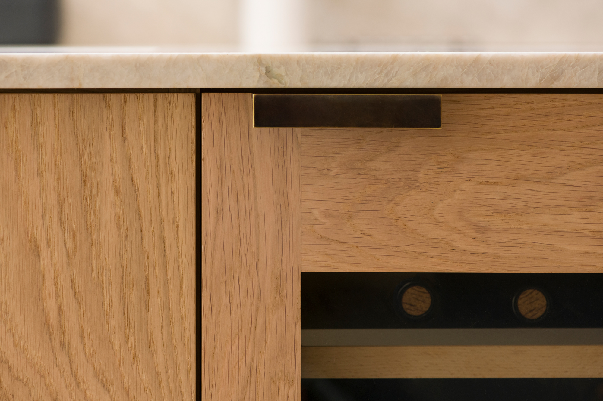 Detail of Inglis Hall craftsmanship on the custom kitchen island.