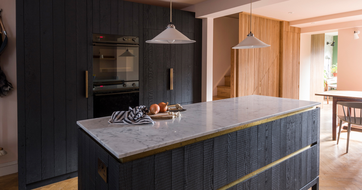 A contemporary kitchen in a four storey Lewes townhouse
