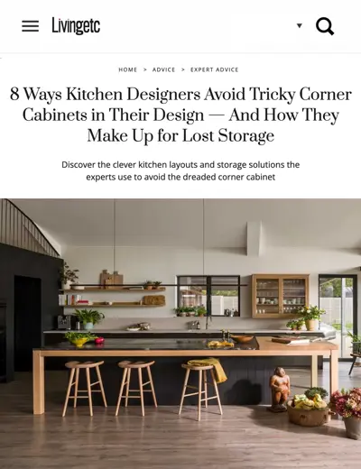 8 Ways Kitchen Designers Avoid Tricky Corner Cabinets in Their Designs